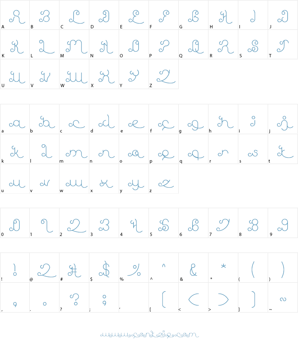EtherealSky Font Character